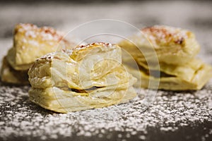 Puff pastry with seeds above