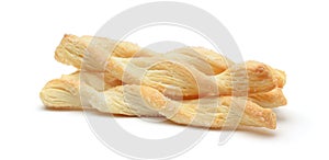 Puff pastry sticks isolated