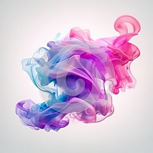 puff of smoke in neon tones, abstract art, colored steam background, smoke cloud swirl pattern, bright vivid colors