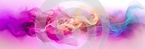 puff of smoke in neon tones, abstract art, colored steam background, smoke cloud swirl pattern, bright vivid colors