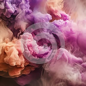 puff of smoke in pastel colors, abstract art, colored steam background, cloud swirl pattern smoke, gentle muted tones