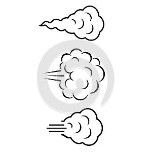 Puff of wind, air cloud vector cartoon