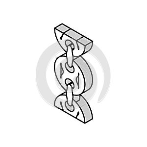 puffed mariner chain isometric icon vector illustration