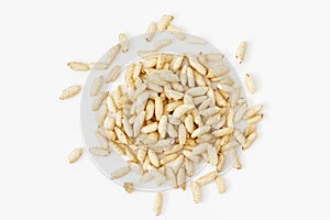Puffed rice from above