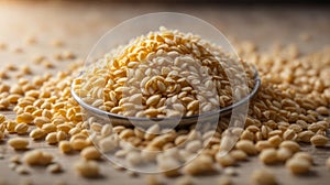 Puffed rice background. The view from top