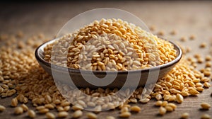 Puffed rice background. The view from top