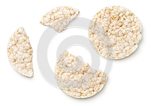 Puffed Rice Bread Isolated on White Background