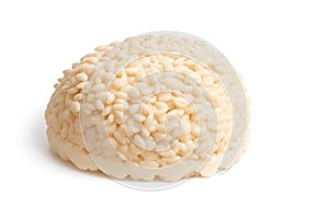 Puffed rice cake isolated on white background