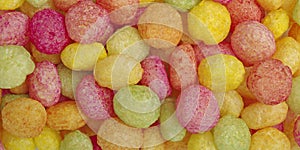 Puffed rice. Panoramic background texture.