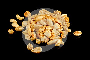 Puffed Wheat on Black Background