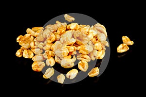 Puffed Wheat on Black Background