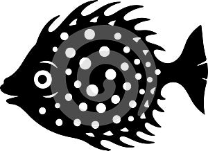 pufferfish Black Silhouette Generative Ai