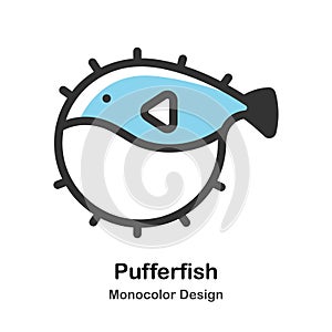 Pufferfish Monocolor Illustration