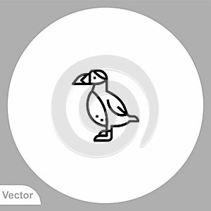 Puffin vector icon sign symbol