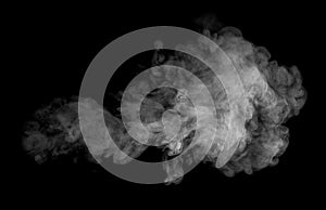 Puffs of smoke on a black background