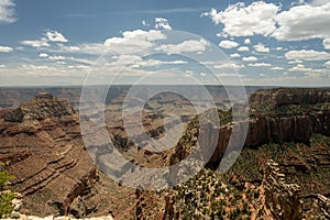 Puffy Clouds Cross The North Rim In Grand Canyon