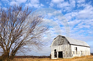 Puffy Clouds, Intricate Branche, Greying Barn