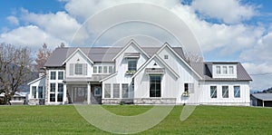 Puffy White Clouds Skies Rural Estate Farmhouse Mansion Farm Home House Chilliwack Canada