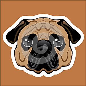 Pug Avatar Face Vector