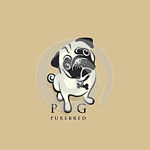 Pug dog - vector illustration