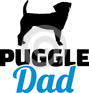 Puggle dad in blue