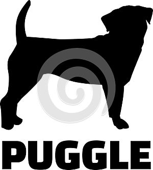 Puggle silhouette with name