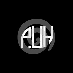 PUH letter logo design on black background.PUH creative initials letter logo concept.PUH vector letter design