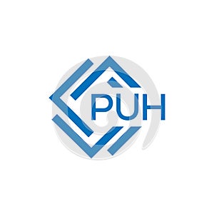 PUH letter logo design on white background. PUH creative circle letter logo