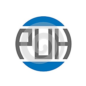 PUH letter logo design on white background. PUH creative initials circle logo concept. PUH letter design
