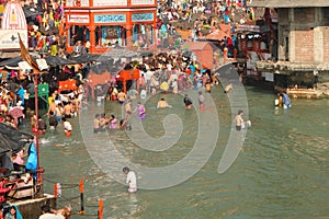 Puja ceremony on Ganga river