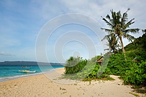 Puka beach on Boracay, Philippines