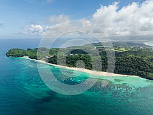 Puka Shell Beach in Boracay Island. Philippines.