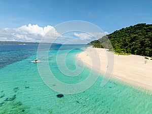 Puka Shell Beach in Boracay Island. Philippines.