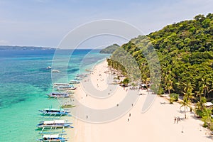 Puka Shell Beach, Boracay Island, Philippines, aerial view