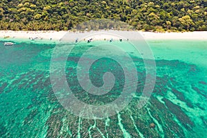 Puka Shell Beach, Boracay Island, Philippines, aerial view