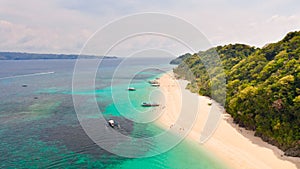 Puka Shell Beach, Boracay Island, Philippines, aerial view