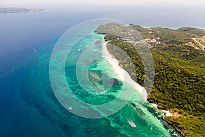 Puka Shell Beach, Boracay Island, Philippines, aerial view