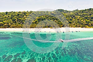 Puka Shell Beach, Boracay Island, Philippines, aerial view