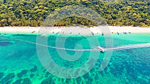 Puka Shell Beach, Boracay Island, Philippines, aerial view