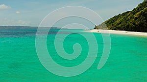 Puka Shell Beach, Boracay Island, Philippines, aerial view.