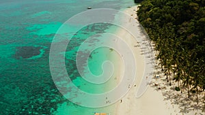 Puka Shell Beach, Boracay Island, Philippines, aerial view.