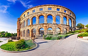 Pula, Croatia. Ancient roman arena of Pola, Istria