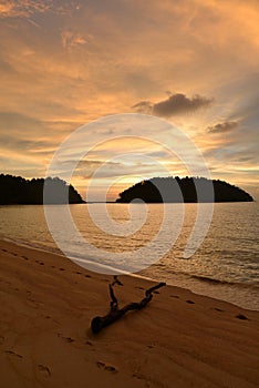 Pulau Pangkor Island, Malaysia. Teluk Nipah beach by sunset