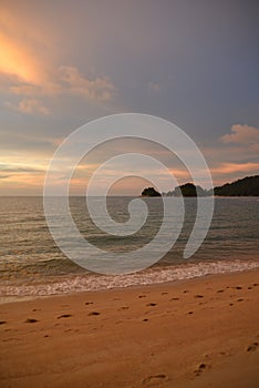 Pulau Pangkor Island, Malaysia. Teluk Nipah beach by sunset