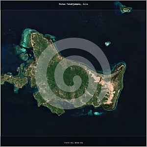 Pulau Tanahjampea, Indonesia, cropped to square. Satellite, August 14, 2021 photo