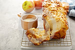 Pull apart apple and cinnamon bread