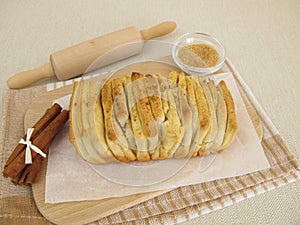 Pull-Apart-Bread with sugar and cinnamon