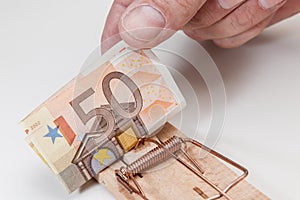 Pull the Euro banknote photo