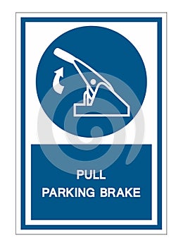 Pull Parking Brake Symbol Sign Isolate On White Background,Vector Illustration
