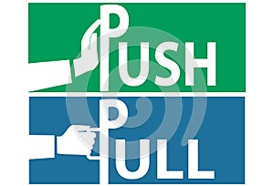 Pull and push door icon design. Vector